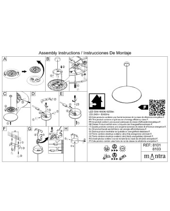 ***OFER/DES***  SLIM * LÁMPARA LED 46 CM - 4000K - NEGRO